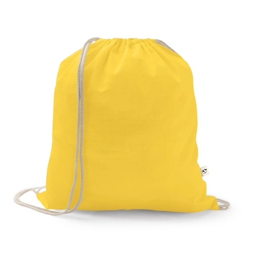 yellow ISTANBUL. Mochila confeccionada en algodón reciclado (70%) y poliéster (30% rPET) (150 g/m²)