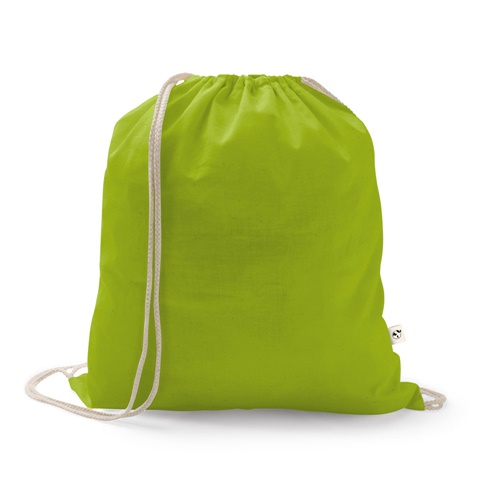 verde claro ISTANBUL. Mochila confeccionada en algodón reciclado (70%) y poliéster (30% rPET) (150 g/m²)