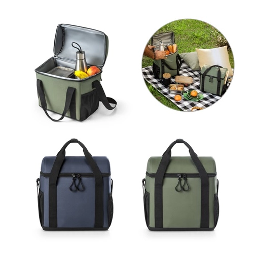 ROMA M. Bolsa térmica acolchada en poliéster reciclado 600D ripstop 11 L