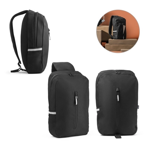 DELFOS. Mochila de una sola correa de 300D poliéster reciclado y 600D poliéster reciclado, con forro de poliéster reciclado 210D