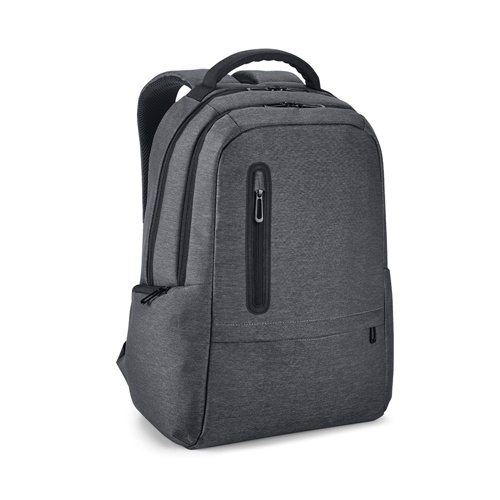 gris oscuro RE-BOSTON. Mochila impermeable para portátil de nailon reciclado 2Tone con compartimento de poliéster reciclado 210D