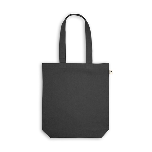 black MERIDA. Bolsa de algodón (50%), algodón reciclado (30%) y poliéster (20% rPET) (220 g/m²)