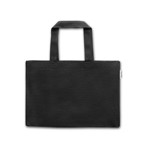 black CAMDEN. Bolsa de algodón (50%), algodón reciclado (30%) y poliéster (20% rPET) (280 g/m²)