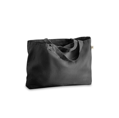 black CAMDEN. Bolsa de algodón (50%), algodón reciclado (30%) y poliéster (20% rPET) (280 g/m²)