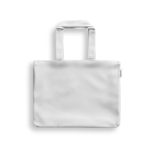 white CAMDEN. Bolsa de algodón (50%), algodón reciclado (30%) y poliéster (20% rPET) (280 g/m²)