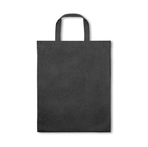 black SIENA. Bolsa plegable de algodón (50%), algodón reciclado (30%) y poliéster (20% rPET) (140 g/m²)