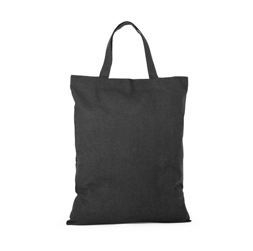 black SIENA. Bolsa plegable de algodón (50%), algodón reciclado (30%) y poliéster (20% rPET) (140 g/m²)