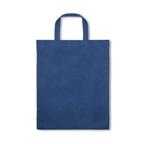 blue SIENA. Bolsa plegable de algodón (50%), algodón reciclado (30%) y poliéster (20% rPET) (140 g/m²)