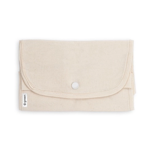 natural claro BEIRUT. Bolsa plegable de algodón (50%), algodón reciclado (30%) y poliéster (20% rPET) (140 g/m²)