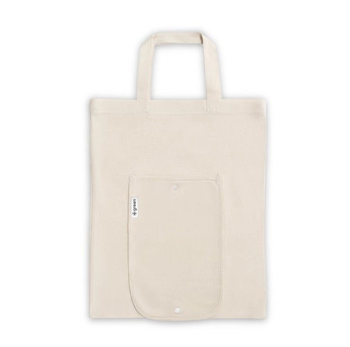 natural claro BEIRUT. Bolsa plegable de algodón (50%), algodón reciclado (30%) y poliéster (20% rPET) (140 g/m²)