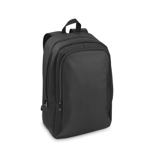 black DRAMMEN. Mochila para portátil en poliéster reciclado de alta densidad 600D