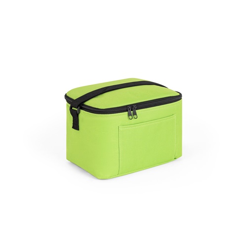 verde claro CANCUN. Bolsa térmica de poliéster reciclado 600D con correa de cincha ajustable