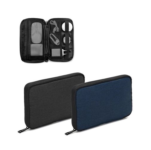 NEWCASTLE BAG. BOLSA ORGANIZADORA DE POLIÉSTER RECICLADO 600D DE ALTA DENSIDAD CON UN ESPACIOSO COMPARTIMENTO PRINCIPAL PARA ACCESORIOS TECNOLÓGICOS