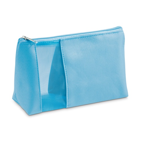 azul claro ANNIE. Neceser de microfibra y malla