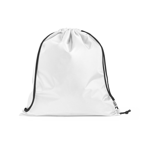 white PEMBA. Bolsa tipo mochila en 190T poliéster reciclado (100% rPET)