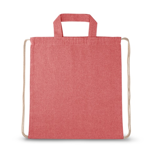 red RISSANI. Mochila con algodón reciclado (70%) y poliéster (30% rPET) (140 g/m²)