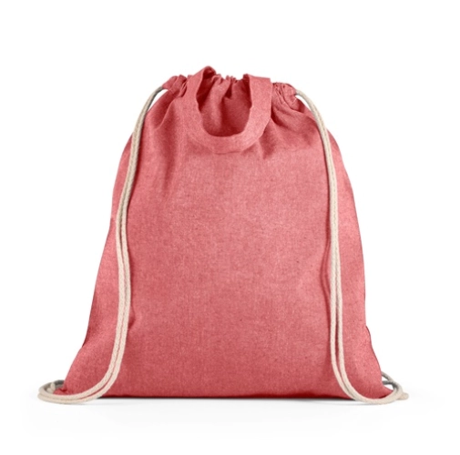 red RISSANI. Mochila con algodón reciclado (70%) y poliéster (30% rPET) (140 g/m²)