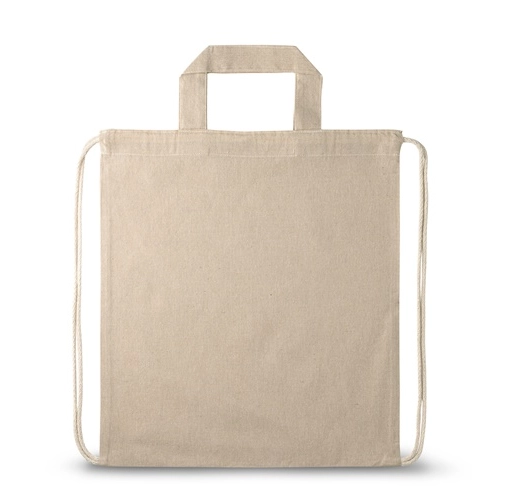 natural RISSANI. Mochila con algodón reciclado (70%) y poliéster (30% rPET) (140 g/m²)