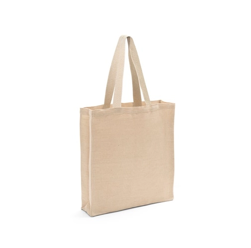 natural PADOVA. Saco de juco (275 g/m²) com bolso interior em 100% algodão (120 g/m²)