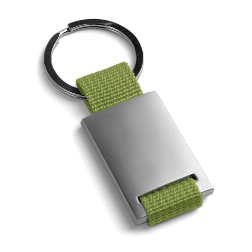verde claro GRIPITCH. Llavero de metal con cincha