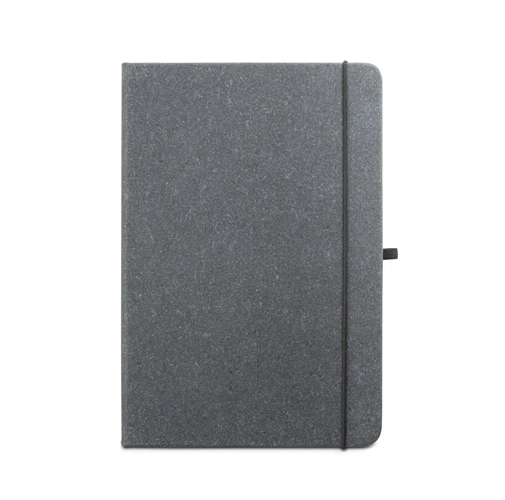 black MATISSE. Bloc de notas tamaño A5 con tapa rígida de piel (70% reciclada) de 70% piel reciclada