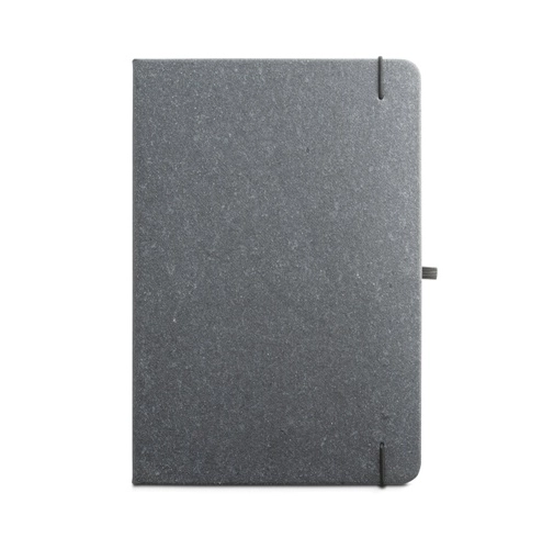 black MATISSE. Bloc de notas tamaño A5 con tapa rígida de piel (70% reciclada) de 70% piel reciclada