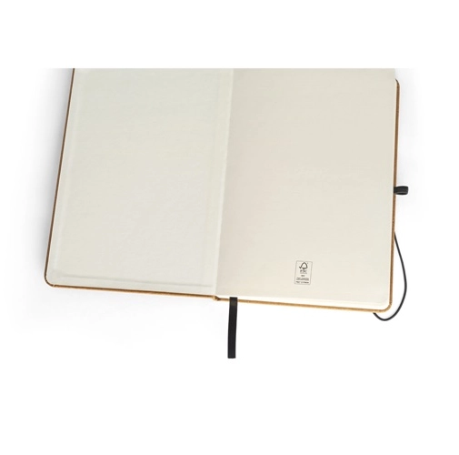 marrón claro MATISSE. Bloc de notas tamaño A5 con tapa rígida de piel (70% reciclada) de 70% piel reciclada