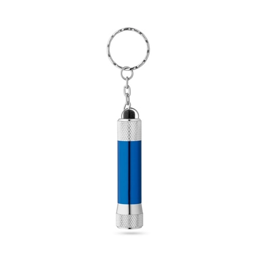 azul royal LERGAN. Llavero de aluminio con linterna de 3 LED