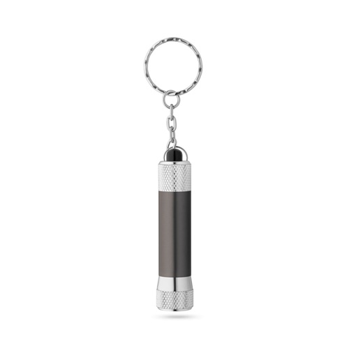 gun metal LERGAN. Llavero de aluminio con linterna de 3 LED