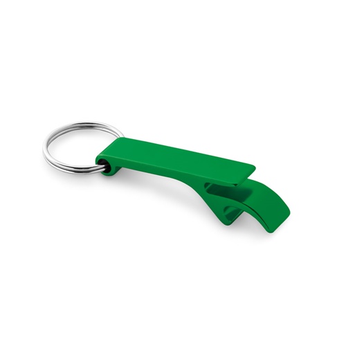 green BAITT. Llavero de aluminio con abridor de chapas