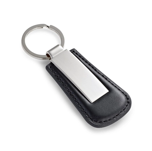 BACHMANN. Llavero de metal con borde de PU