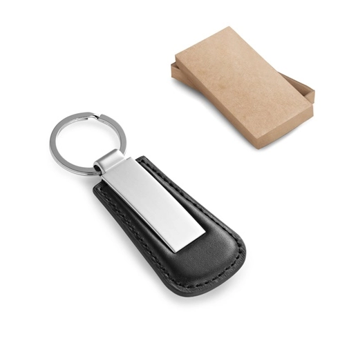 BACHMANN. Llavero de metal con borde de PU