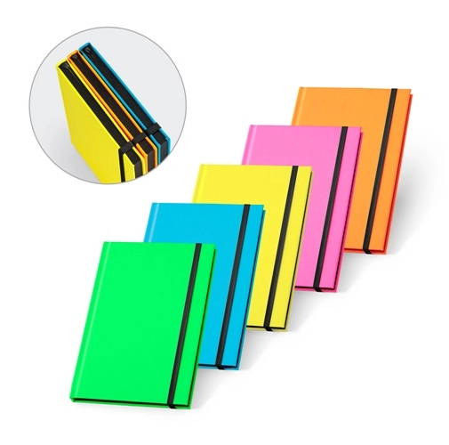 WATTERS. Cuaderno A5 en PU fluorescente con páginas rayadas