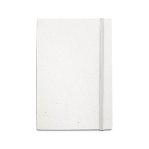 white MILKY. Bloc de notas A5 hecho con cartones de leche reciclados con páginas a rayas