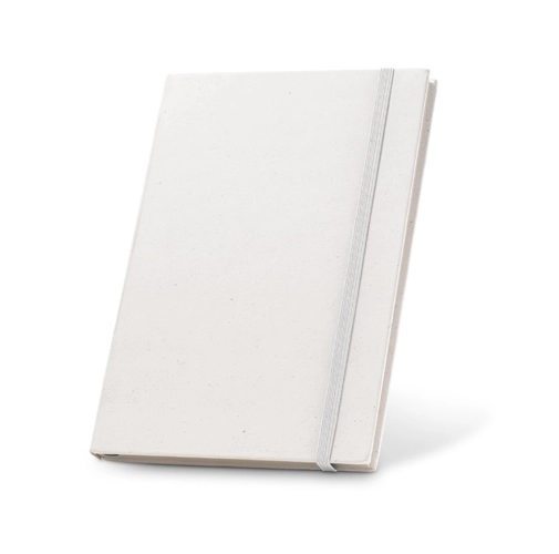 MILKY. Bloc de notas A5 hecho con cartones de leche reciclados con páginas a rayas