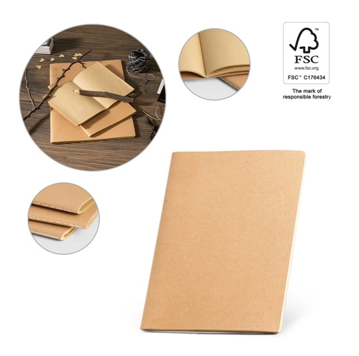ALCOTT A4. Bloc de notas A4 con tapa de cartón (250 g/m²) y páginas lisas