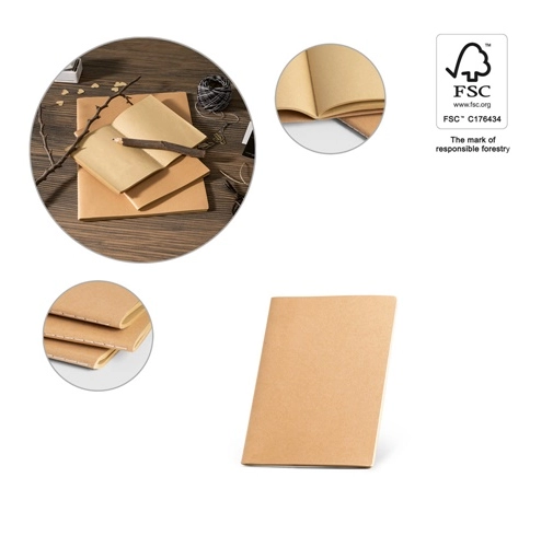 ALCOTT A6. Bloc de notas con tapa de cartón (250 g/m²) y páginas lisas