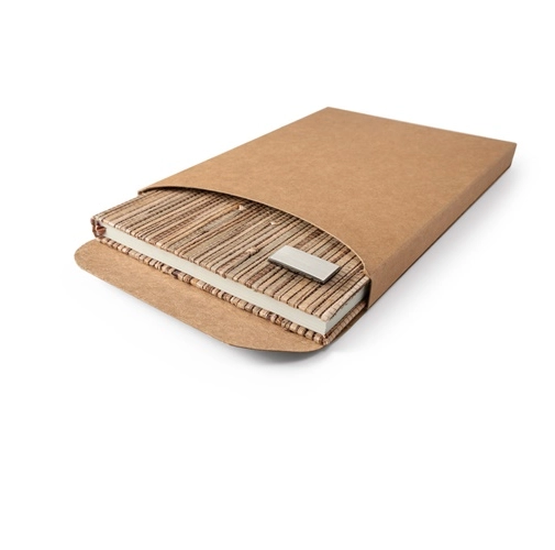 NERUDA. Libreta A5 con tapa dura en fibra de paja natural