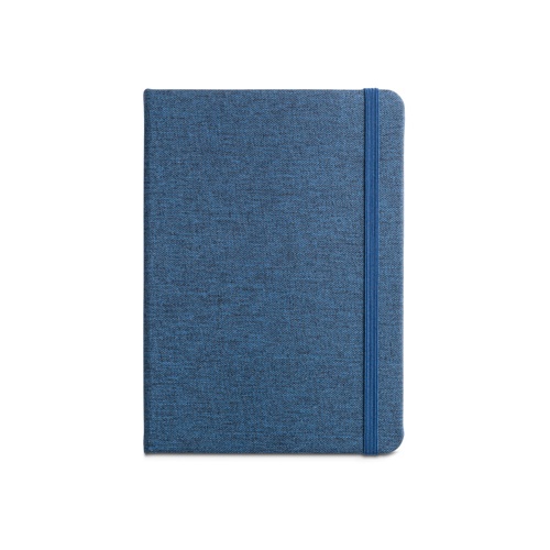blue BOYD. Bloc de notas A5 hecha en poliéster reciclado (100% rPET) con hojas rayadas