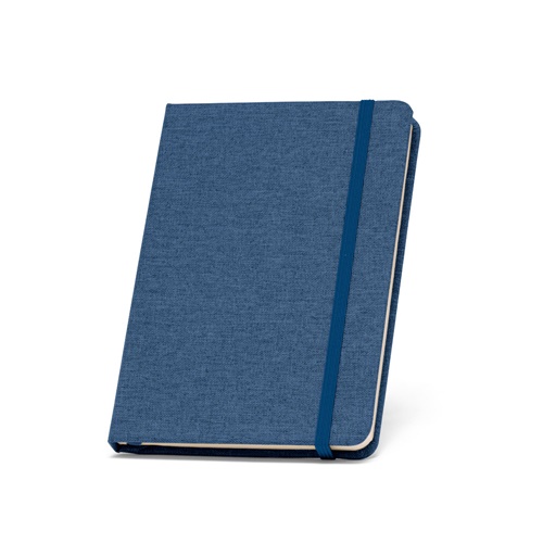 blue BOYD. Bloc de notas A5 hecha en poliéster reciclado (100% rPET) con hojas rayadas