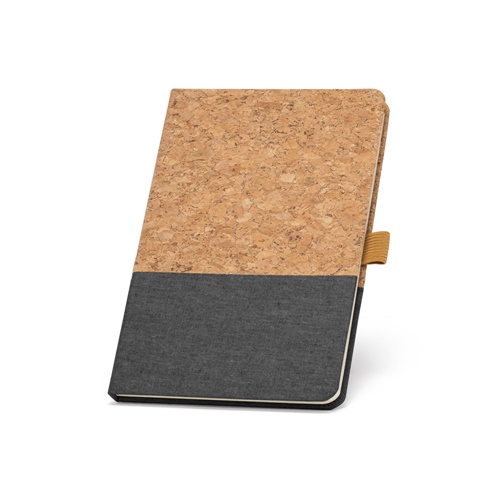 gris oscuro KLEE. Cuaderno A5 de corcho y lino con hojas rayadas