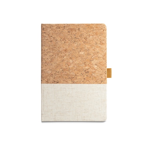 natural claro KLEE. Cuaderno A5 de corcho y lino con hojas rayadas