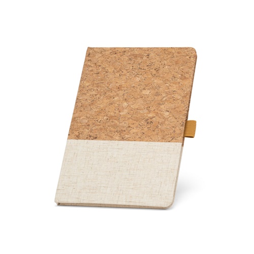 natural claro KLEE. Cuaderno A5 de corcho y lino con hojas rayadas