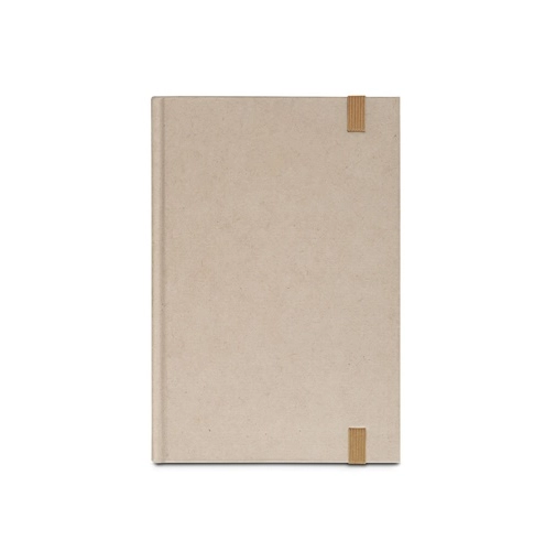 natural DICKINSON. Libreta A5 de tapa dura fabricada en papel de caña de azúcar (80% caña de azúcar), con hojas rayadas