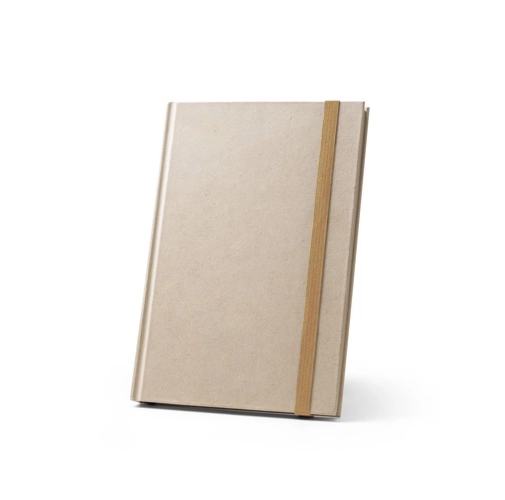 natural DICKINSON. Libreta A5 de tapa dura fabricada en papel de caña de azúcar (80% caña de azúcar), con hojas rayadas