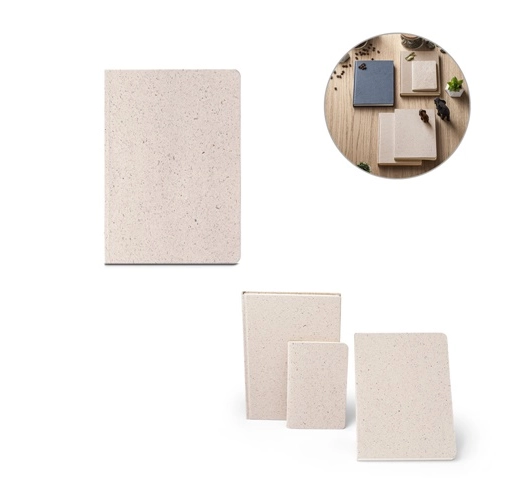 ORGANIC SEMI-RIGID. Bloc de notas A5 con tapa semirrígida de materia orgánica de elefante (80%)