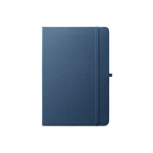 blue ANNE. Cuaderno A5 en poliéster reciclado (100% rPET) con páginas a rayas