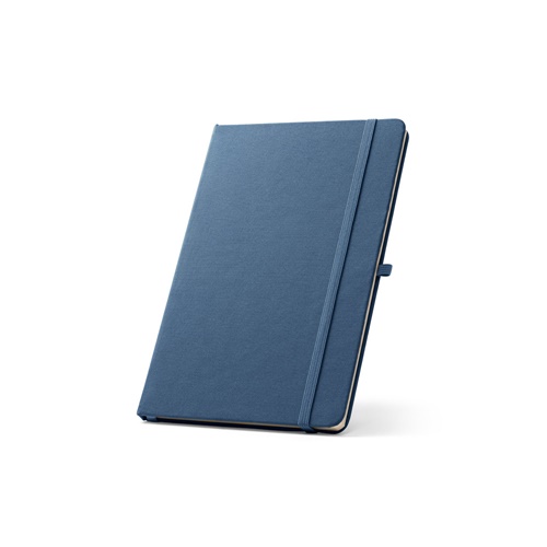 blue ANNE. Cuaderno A5 en poliéster reciclado (100% rPET) con páginas a rayas