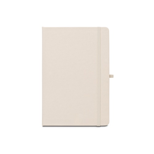 blanco pastel ANNE. Cuaderno A5 en poliéster reciclado (100% rPET) con páginas a rayas