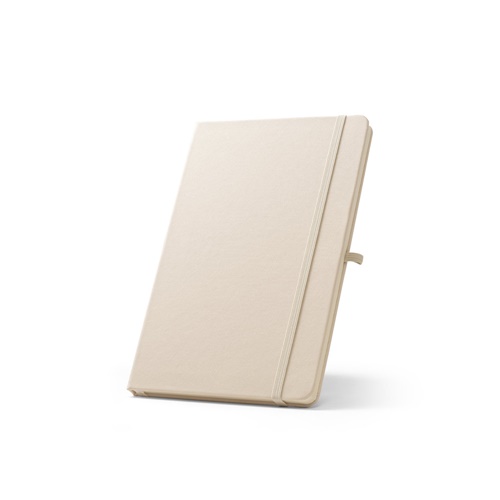 blanco pastel ANNE. Cuaderno A5 en poliéster reciclado (100% rPET) con páginas a rayas